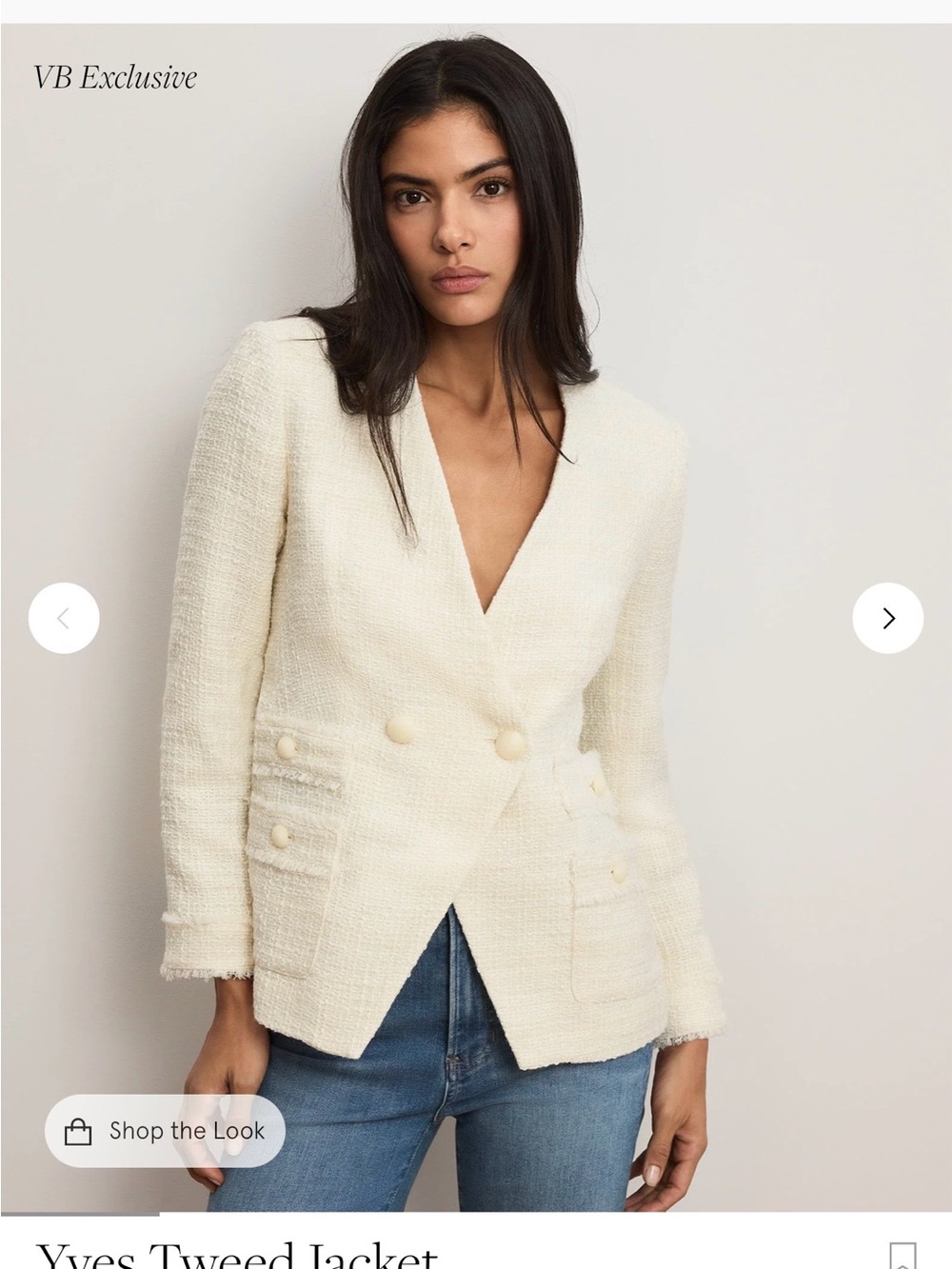 Veronica Beard Yves Dove White Textured Will Blend Double-Breasted Blazer 4